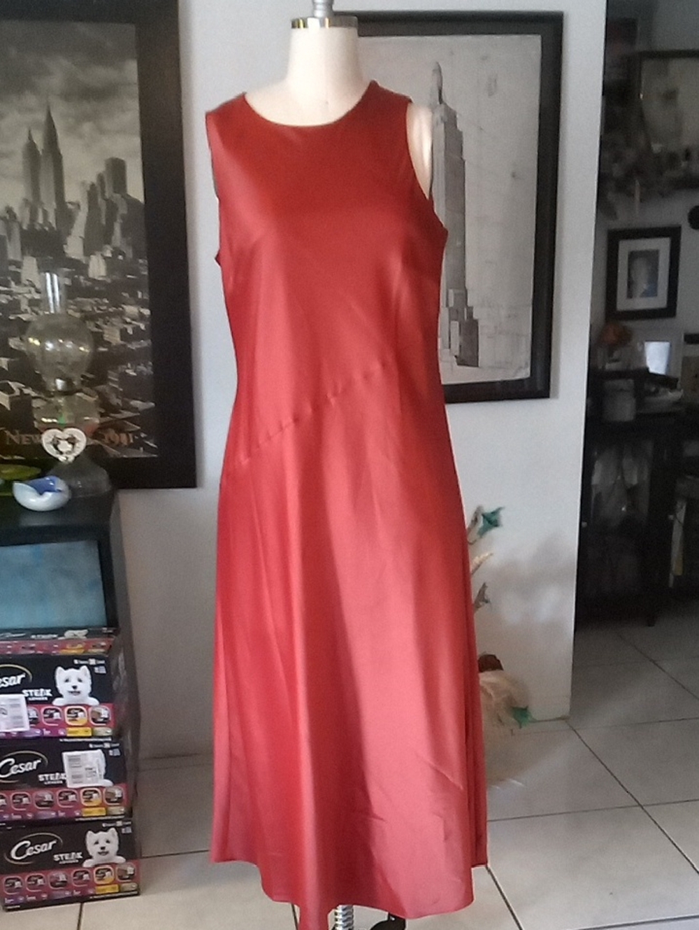 Anne Klein Sleeveless Rust Maxi Dress